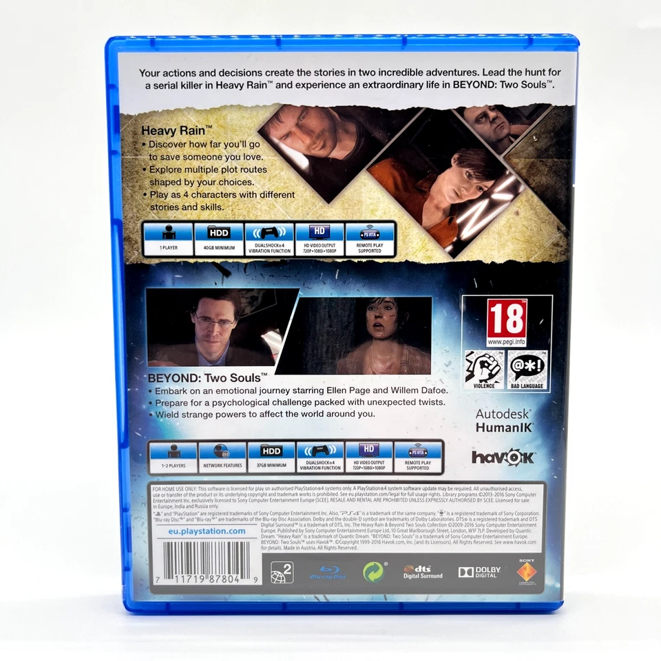 Heavy Rain and Beyond: Two Souls Collection PS4 Sony PlayStation 4 2016 - Изображение 3 из 3
