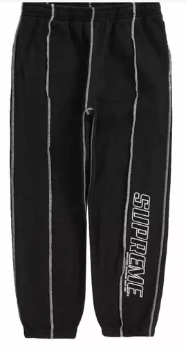 Pantalon de survêtement Supreme Coverstitch taille M noir poches brodées streetwear