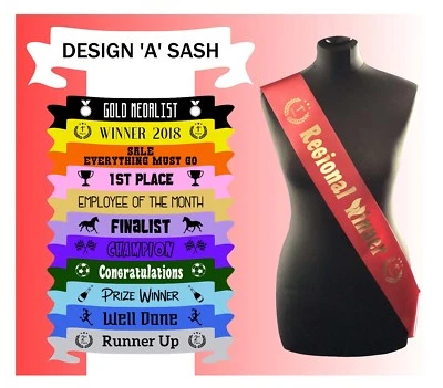 UN-BRANDED Personalised Custom Made Sash Sashes Sports Winner Champion Horse competition