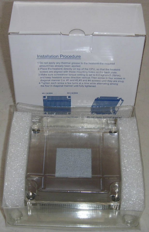 Supermicro SNK-P0037P Passive 1U CPU Heatsink LGA1366 LGA1356 For X9 Series NIB - Image 2 of 4