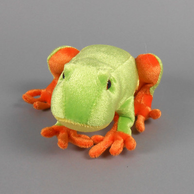 New DOUGLAS TOY Plush Sprite Green Frog 6'' Green and Orange