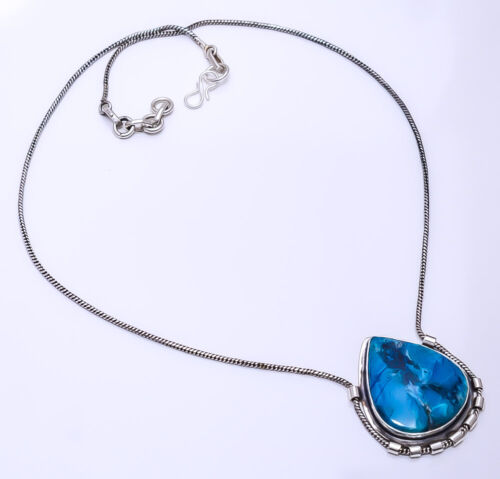 Shattuckite -Arizona 925 Sterling Silver Chain Pendant 19-23" N35 Valentine Gift