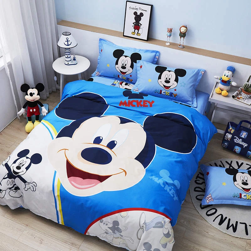 DISNEY'S MICKEY MOUSE BLUE 100% COTTON TWIN FULL QUEEN COMFORTER SET