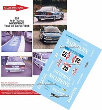 DECALS 1/43 REF 0551 RENAULT 21 TURBO JOYES TOUR DE CORSE 1988 RALLYE RALLY WRC