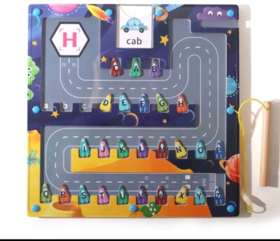 Magnetpuzzle Lernspiel Blau Rechtschreibspiel Montessori Spielzeug 2-6 Jahre 2 Plus