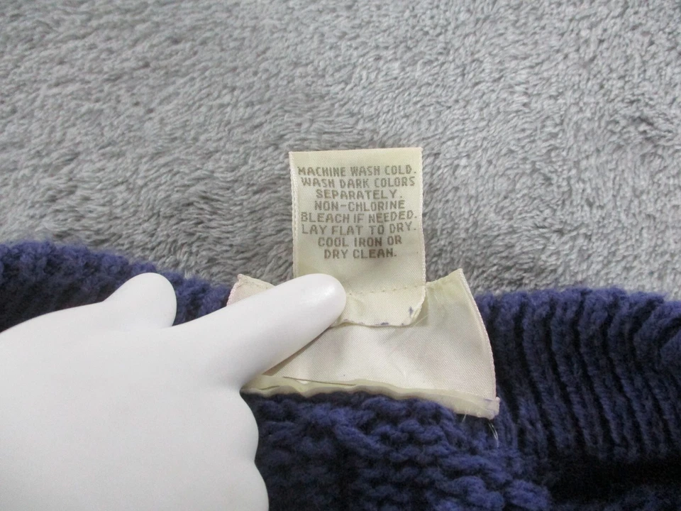 VTG Banana Republic Purple Sweater Mens XXL Cable Knit Cotton Made USA 90s 80s - Image 4 of 4