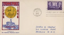 US 941 FDC Nashville Philatelic Society 1st Cachet with advertising postcard
