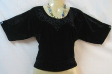 BRAND NEW Sari Blouse Choli Top BUST 46" Black Belly Dance Yoga soft Comfy C8