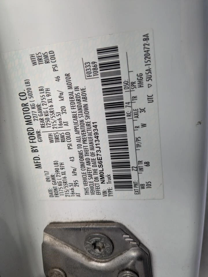 Used Fuel Injection Throttle Body fits: 2018 Ford Transit connect Throttle Valve Foto 2 de 4