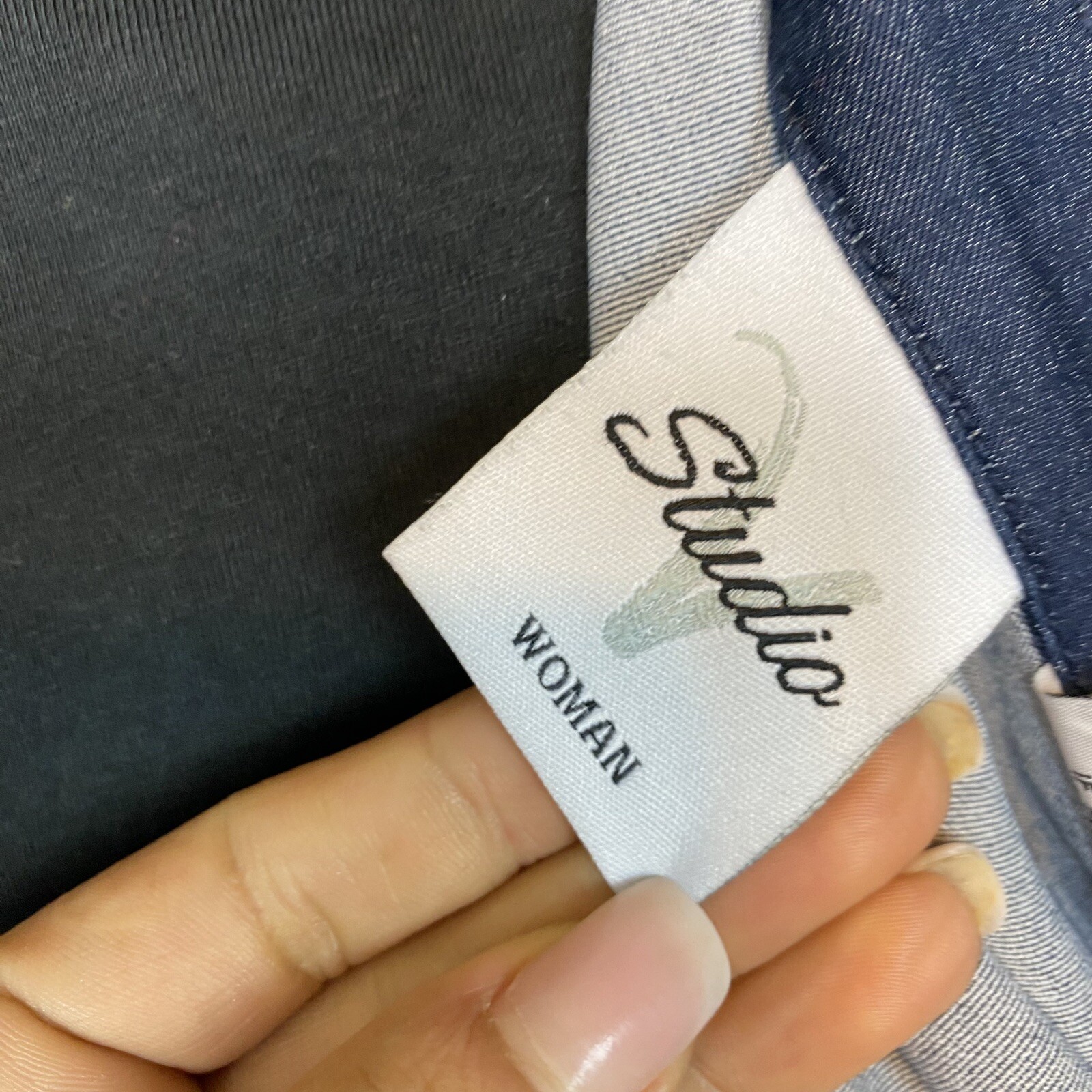 Studio V Snap Up Stretch Basic Blue Jacket Women … - image 11