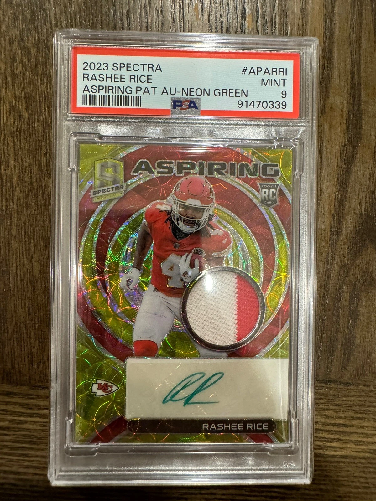 Rashee Rice Panini Spectra Aspiring Patch Autographs #APARRI Neon Green