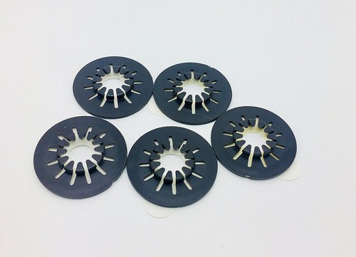 25 Black Self Adhesive CD DVD Spiders Centres Middles Inserts Shiny Rosettes HQ - Afbeelding 6 van 19