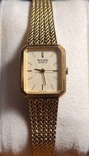 Vintage Bulova Japan 92E39 Gold Tone Quartz Woman's Watch