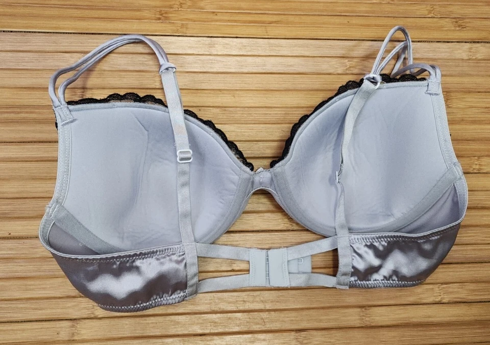 Sujetador con aros de encaje negro gris Ellen Tracy talla 34C estilo 59313 Foto 3 de 4