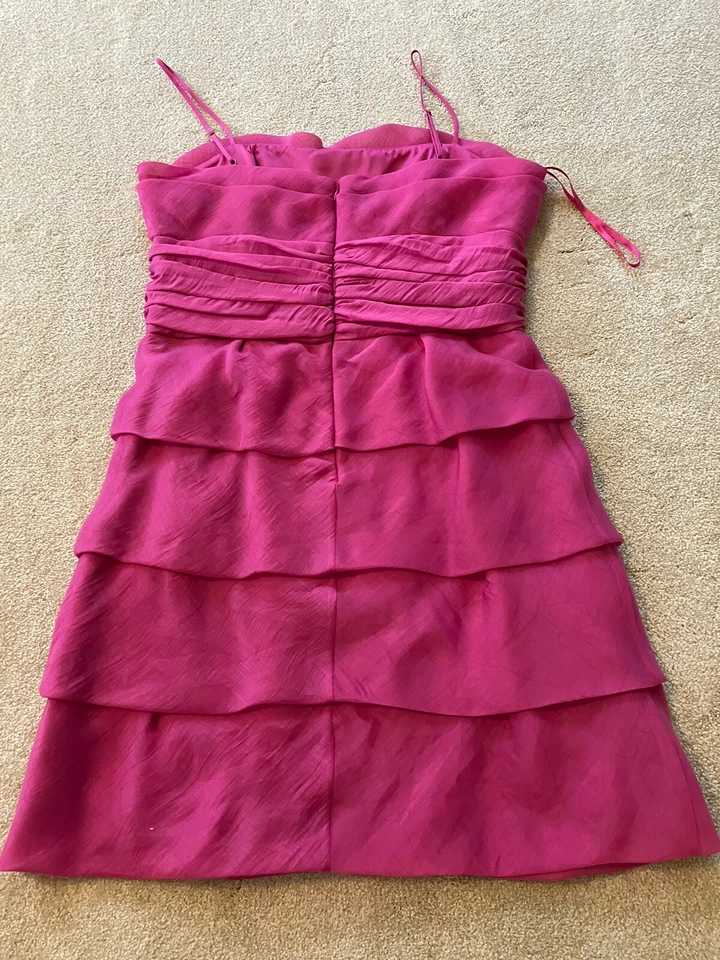 Mini Vestido Max & Cleo Talla 14 Rosaberry Con Volantes Sin Tirantes Cóctel Baile de graduación Foto 2 de 4