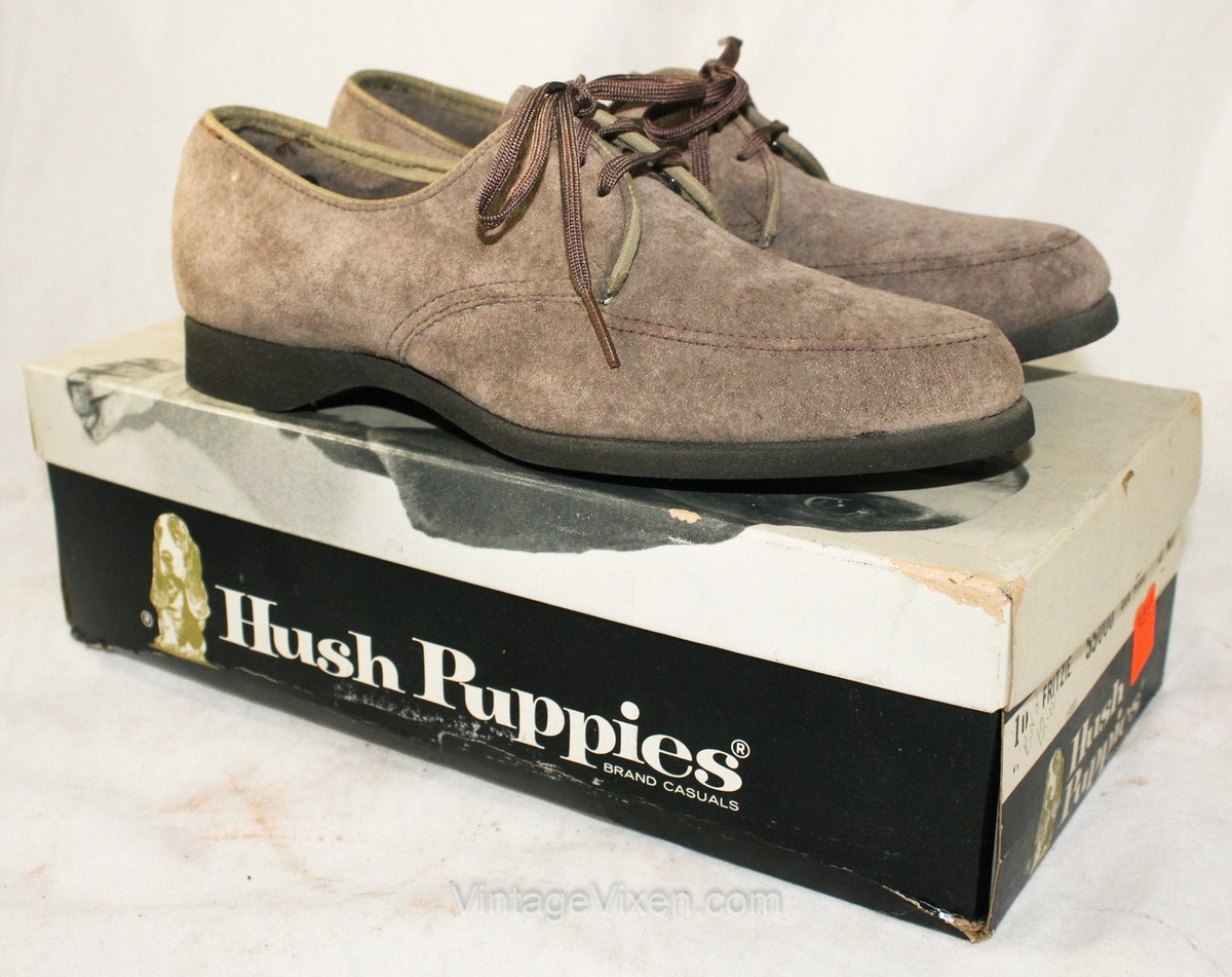 Ladies Size 7 Shoes - Gray Suede Hush Puppies - Retro Preppy