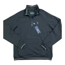 William Murray Clubhouse Knit Golf Pullover Mens L 1/4 Zip Stretch Pocket Polo