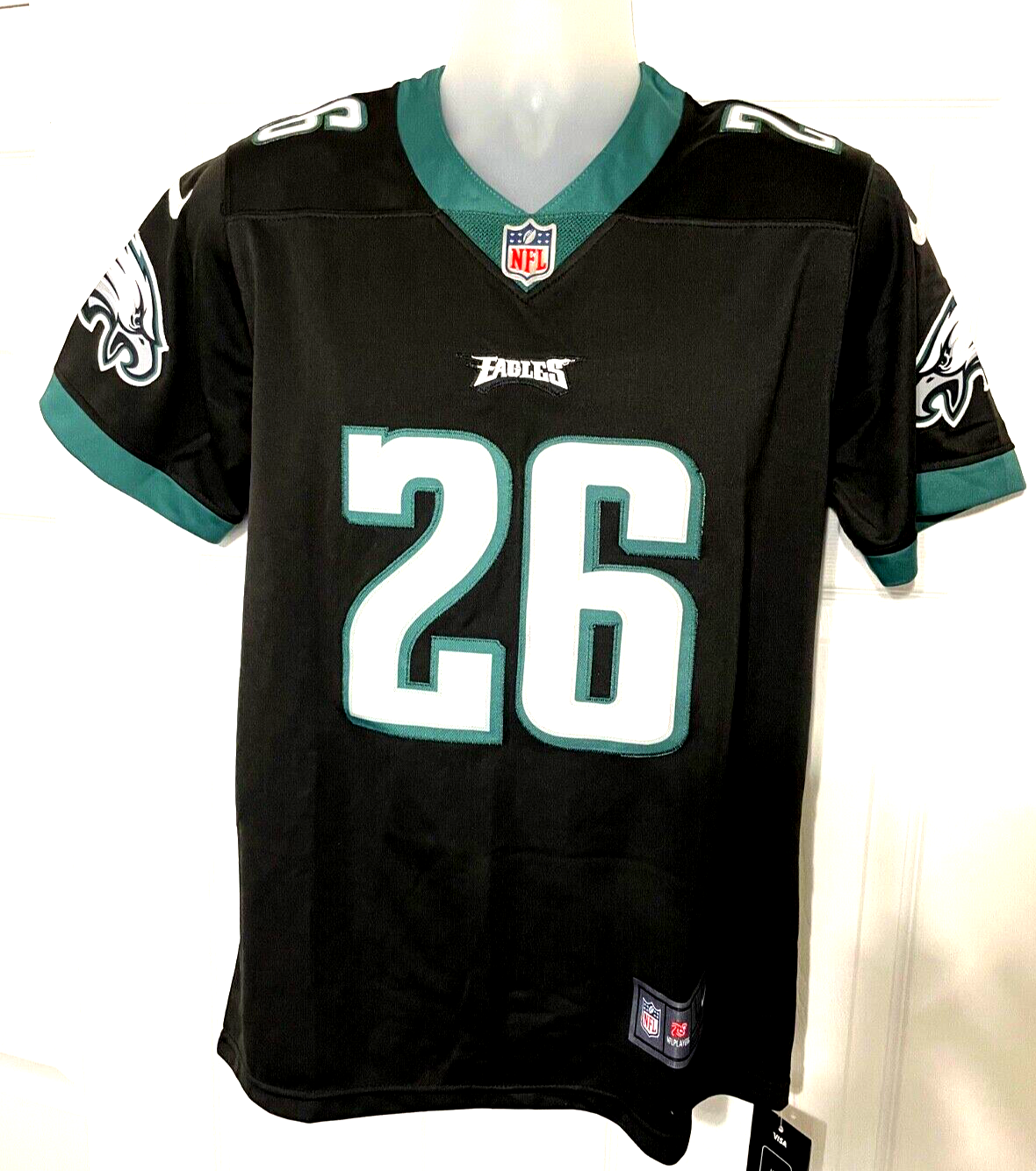 Saquon Barkley 26 NWT Black Jersey Youth L and XL all patches NO printing