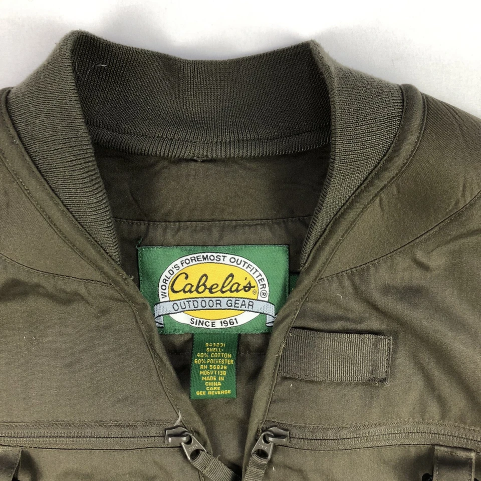 Cabelas Mens XL Khaki Neoprene Tactical Fly Fishing Vest - Image 2 of 4