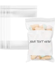 Writable WHITE BLOCK HEAVY DUTY 4Mil Clear Zip Seal Bags Reclosable Top Plastic