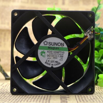 1pc SUNON KDE1209PTV3 12V 3 line CPU chassis cooling fan 90*90*25mm
