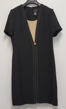 Scarlett Womens Dress Size 14 Layered Button Front Short Sleeve Half Zip Back