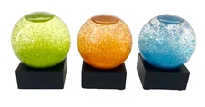Set of 3 COOL SNOW GLOBES Mini Jewels Snow Globes Water Peridot Topaz Aquamarine