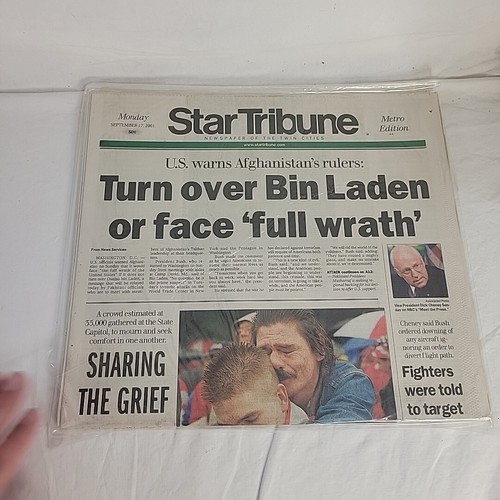 Sept. 11, 2001 Extra & Sept. 12, 13 17 Complete Newspapers WTC 9/11 Star Tribune - Picture 2 of 9