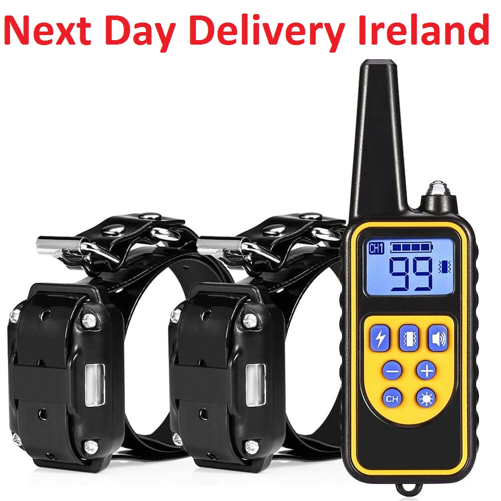 Pet Dog Waterproof Training Collar Rechargeable Electric Shock LCD Display 800m