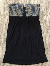 Calvin Klein Womens Size 4 Black Silver Sequins Strapless Party Cocktail Dress