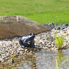 Froschfigur Wasserspeier SET mit Pumpe Strombetrieb Springbrunnen Dekobrunnen