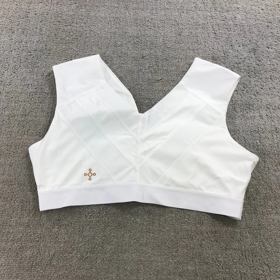 Tommie Copper Shoulder Support Bra With Zipper Womens 3XL XXXL White Top - Image 4 of 4