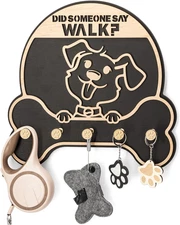 Dog Leash Holder for Wall - Decorative Key Organizer and Leash Holder Wall Mount