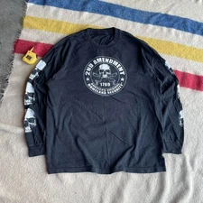 Vintage Y2K Hot Leathers 2nd Amendment West Coast Choppers Style Skull Tee