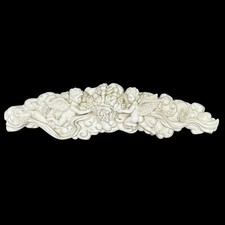 Vtg Wang International Cherub Angels Fruit Basket Wall Art Decor 20"x6" White