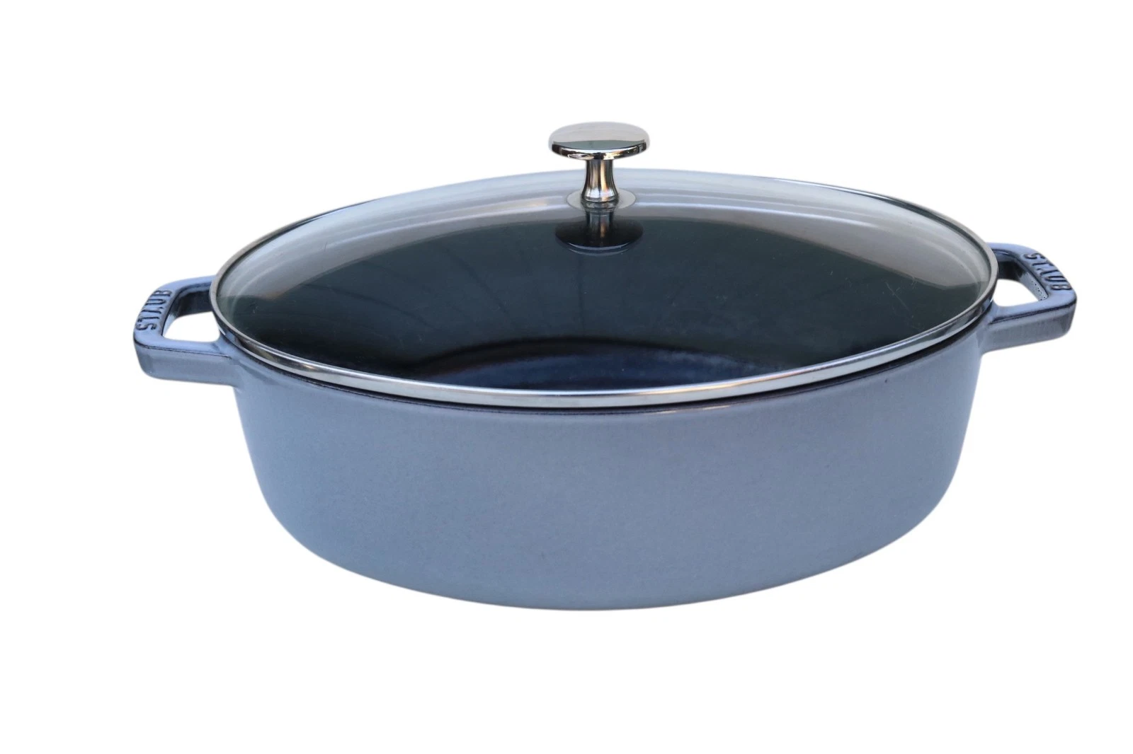 Staub Made in France 29 Graphite Gray Cast Iron Dutch Oven Oval Shape 4qt