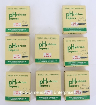 VTG Lot of 8 pHydrion Paper Roll Dispensers 3.0-5.5 6-8 9-12 Micro Essential Lab