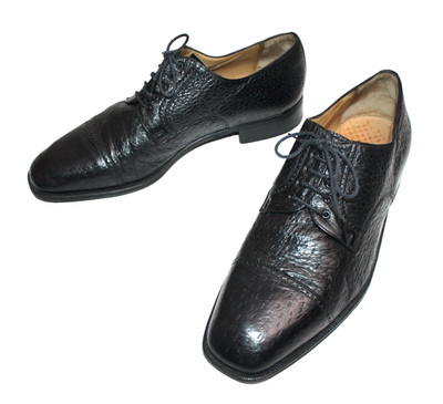 MORESCHI ITALY VINTAGE  BROGUE DERBY HERRENSCHUHE SCHWARZ  UK9 D43 #99-0#