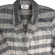 Katie Brooke Plaid Blazer Wmns Sz 12 Vintage Colorful USA rainbow 80s 90s boxy