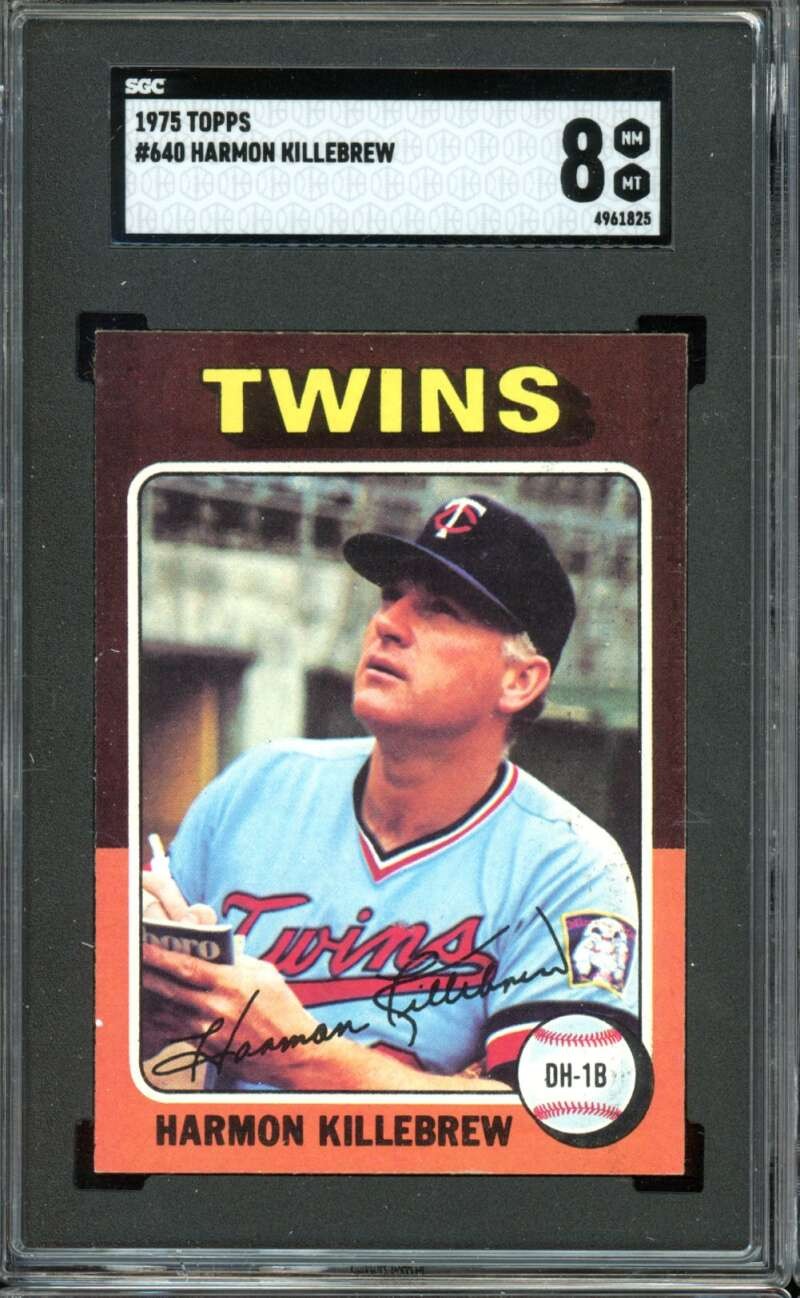 1975 Topps #640 Harmon Killebrew Twins HOF (last card) SGC 8 NM-MT
