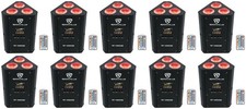 10 Rockville RF WEDGE BLACK RGBWA UV Battery Wireless DMX Up Lights RF Remotes