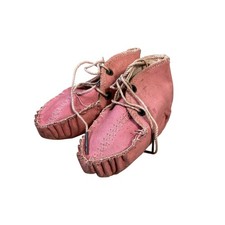 Antique Childs Pink Shoes Slippers Victorian Doll French German Bisque Baby