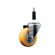 3.5 Inch SS Yellow Poly Wheel Swivel 7/8 Inch Expanding Stem Caster SCC