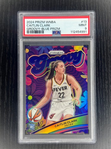 Caitlin Clark [Blue] #13 2024 Panini Prizm WNBA Groovy card