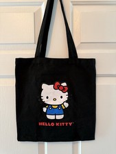 Hello Kitty Black Fabric Canvas Tote Bag Anim...