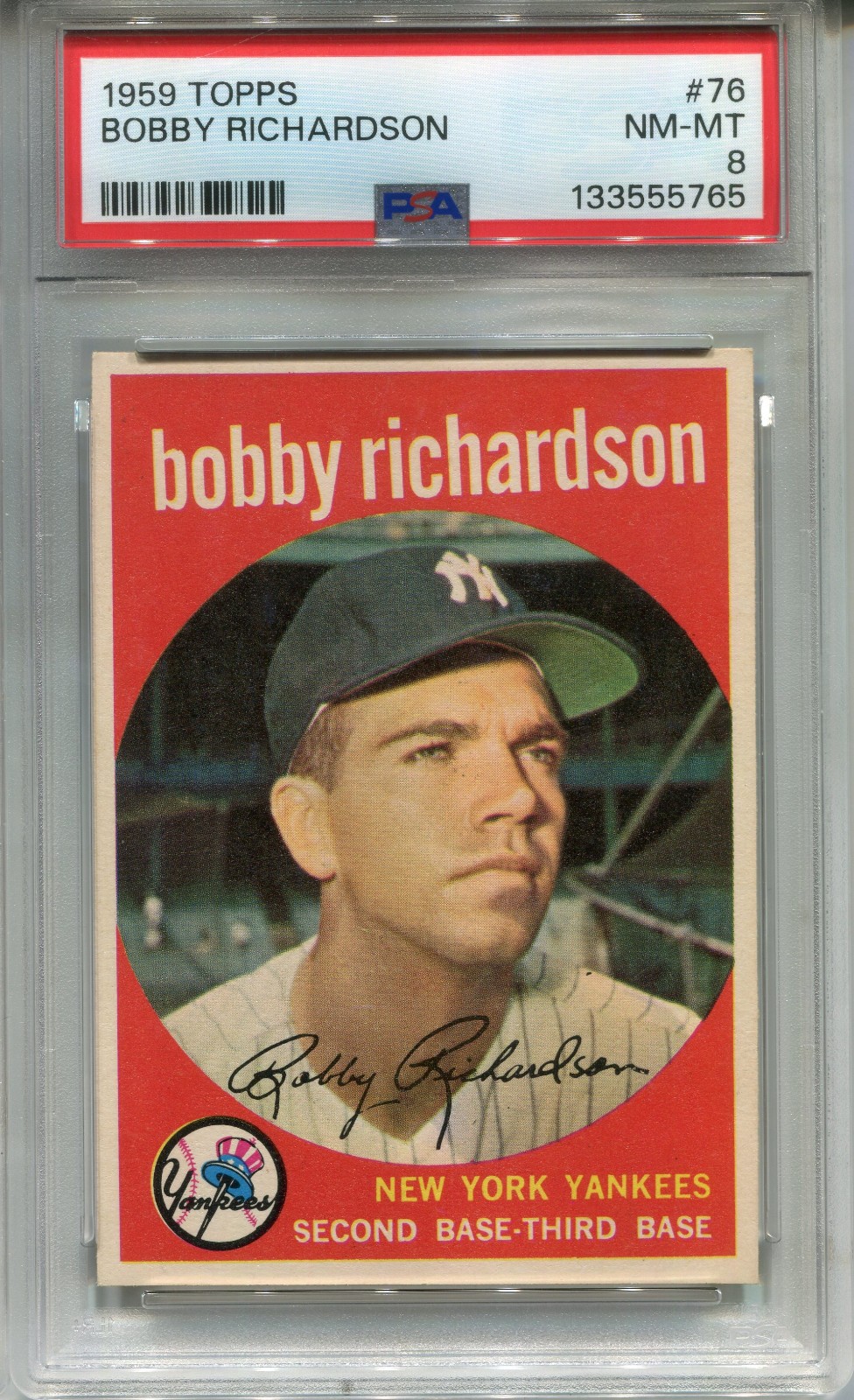 1959 Topps #76 Bobby Richardson PSA 8 NM-MT New York Yankees