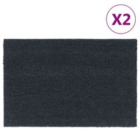Vidaxl FußMatten 2 Stk. Dunkelgrau 40X60 Cm Kokosfaser Getuftet Neu
