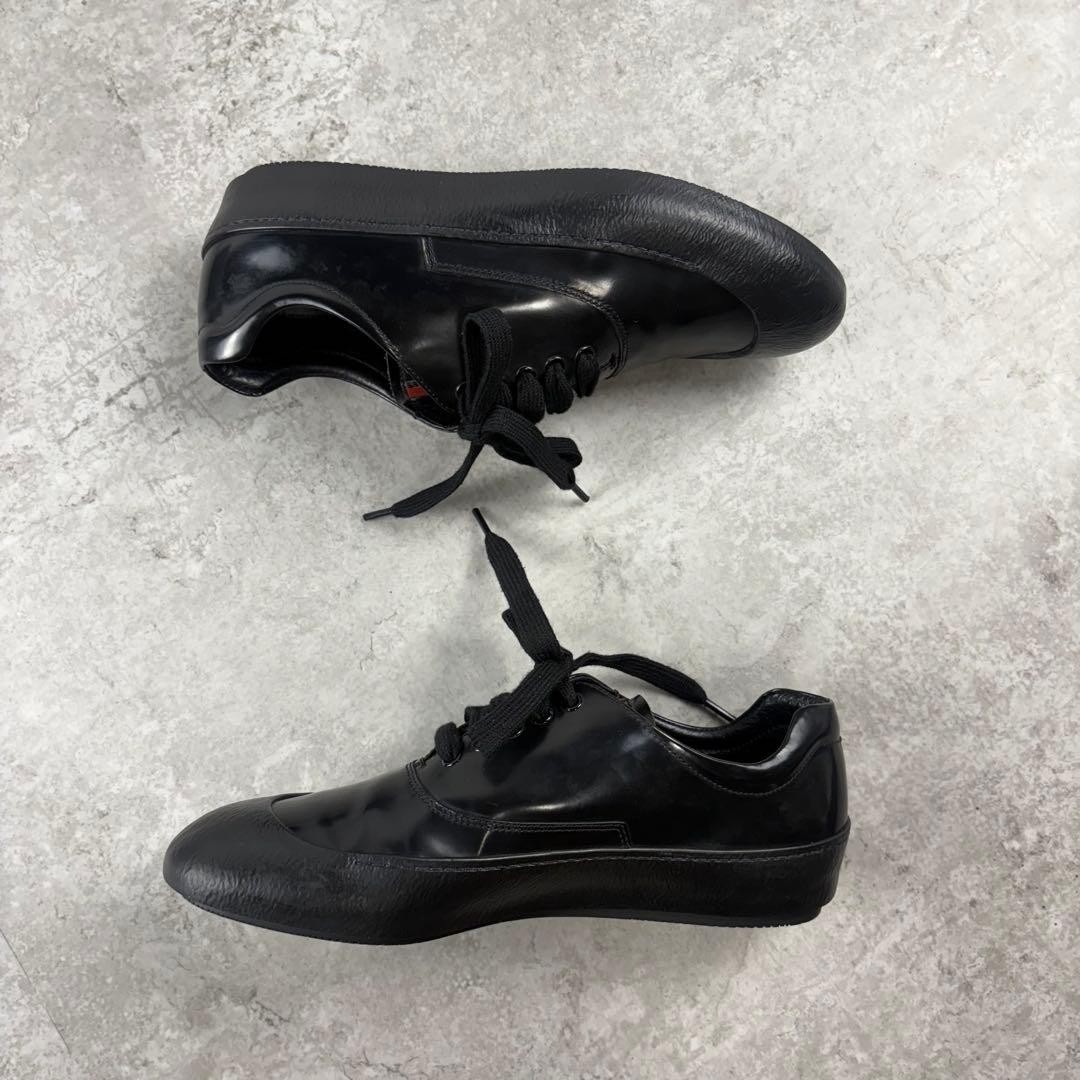 PRADA SPORTS Men's Leather Sneakers, Size 6, Black, Simple, From Japan, y9748 thumbnail 3