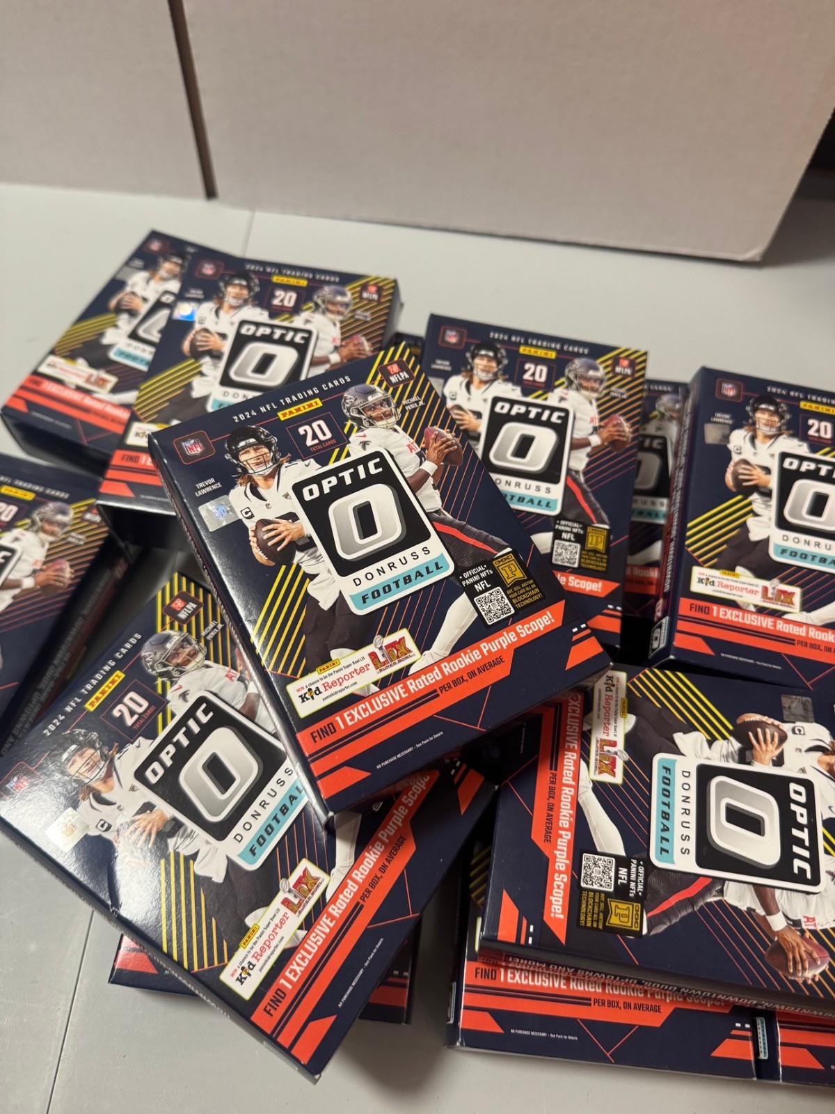 2024 Donruss Optic Football Hanger Box Sealed Purple Scope Exclusive Per Box
