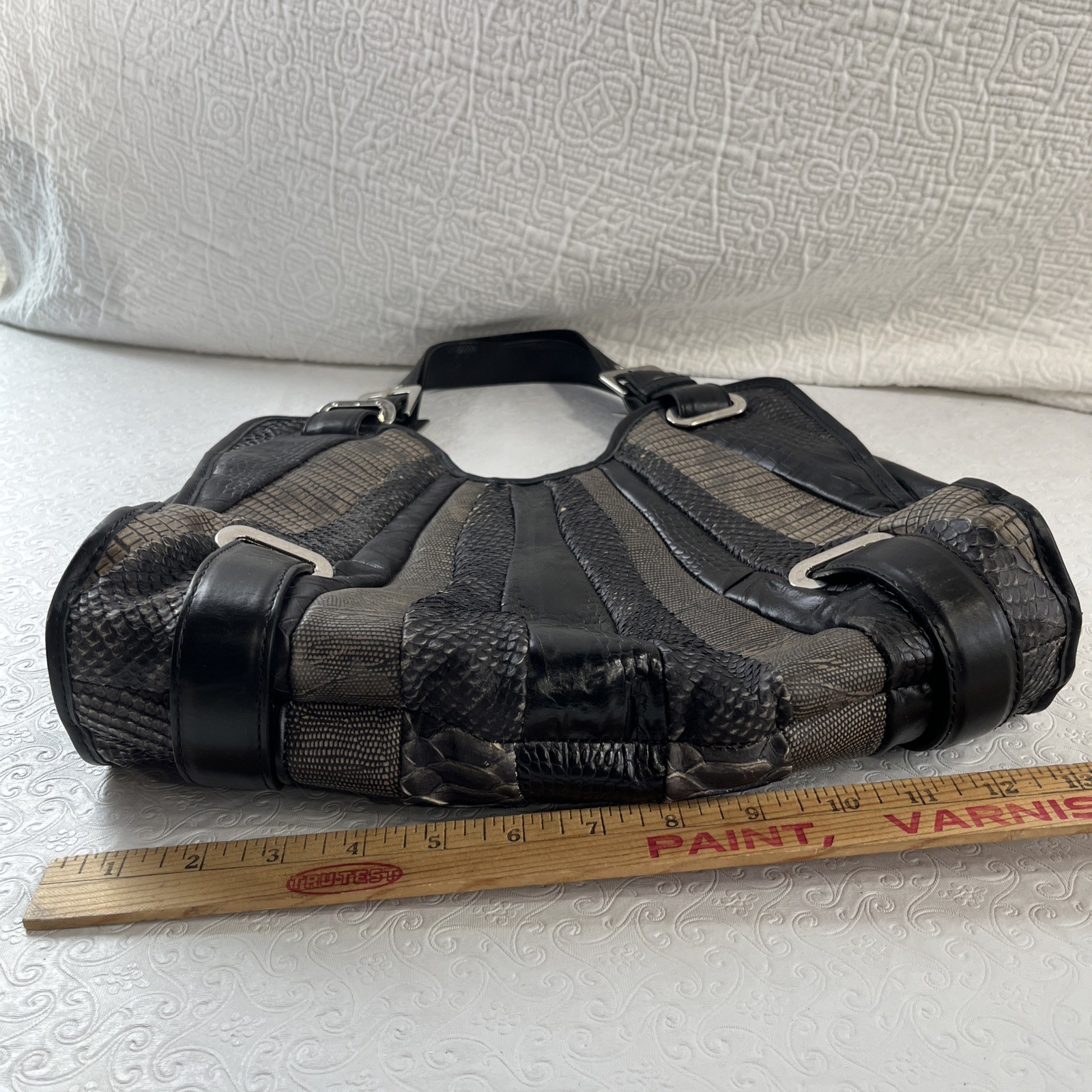 Stuart Weitzman Leather Patchwork Handbag Shoulde… - image 15